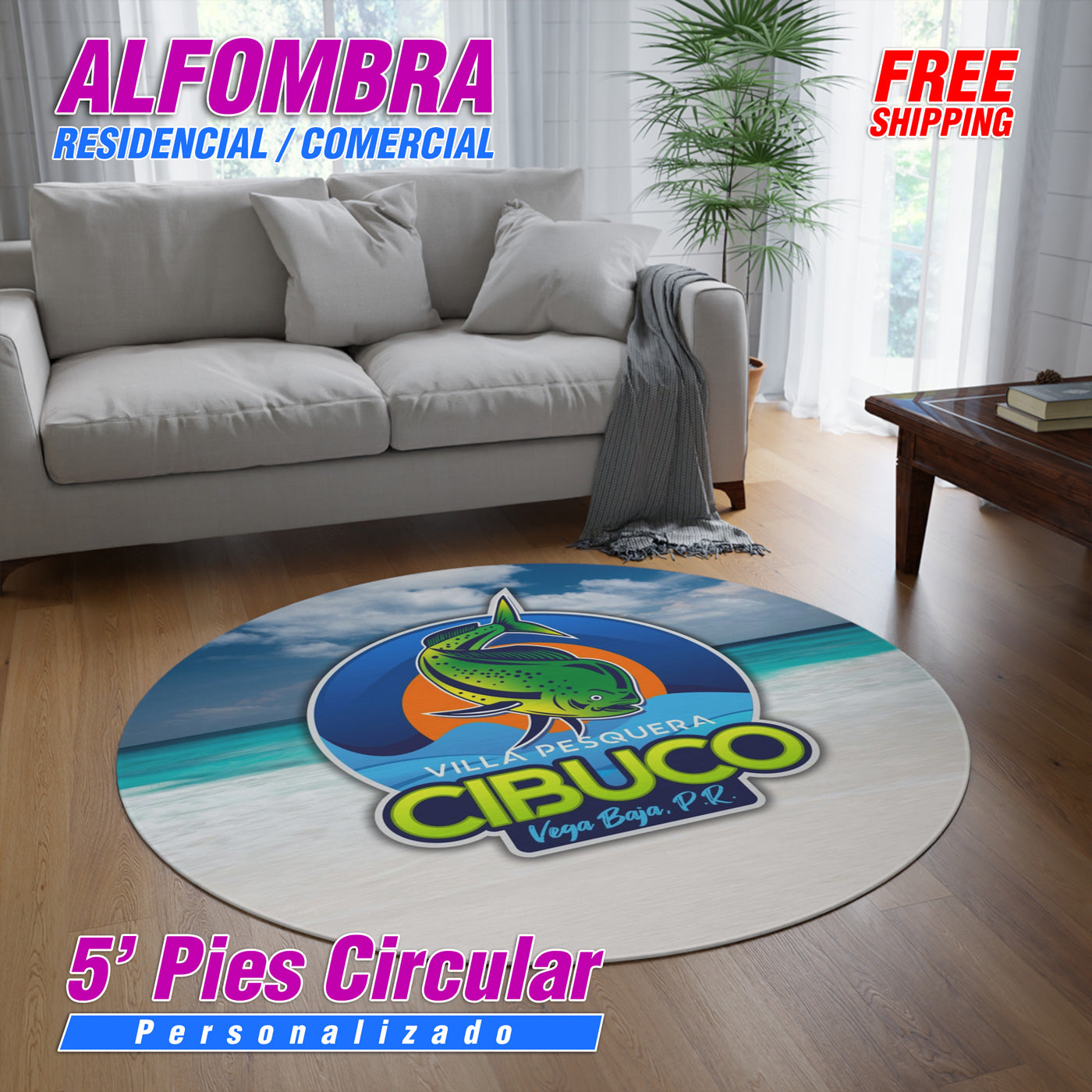 Alfombra Redonda 5' pie