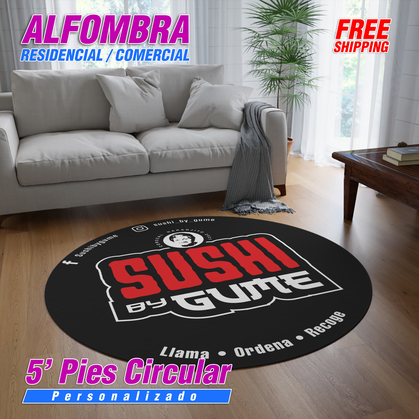 Alfombra Redonda 5' pie