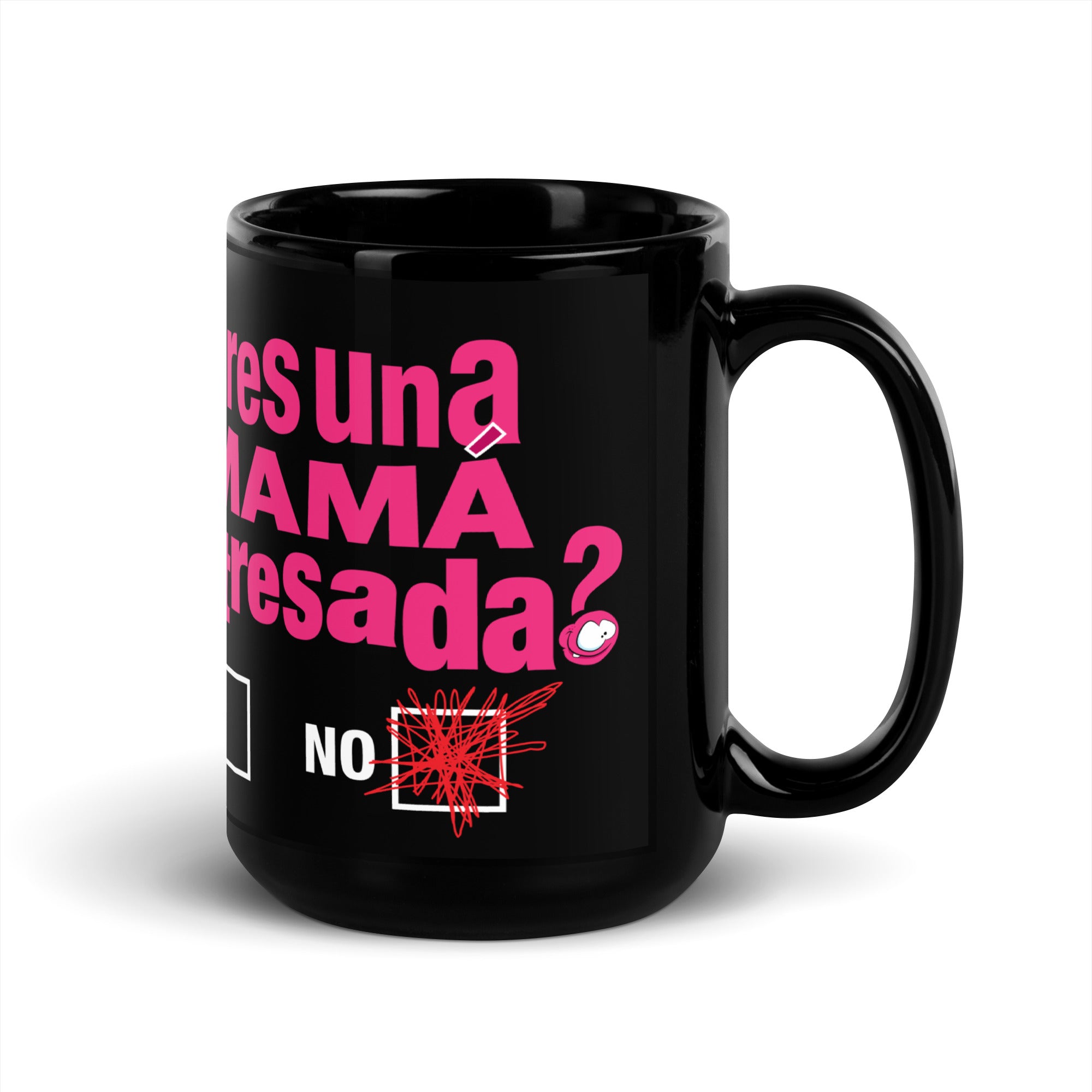 Mama estresada Taza Ceramica Negra 11/15 onz