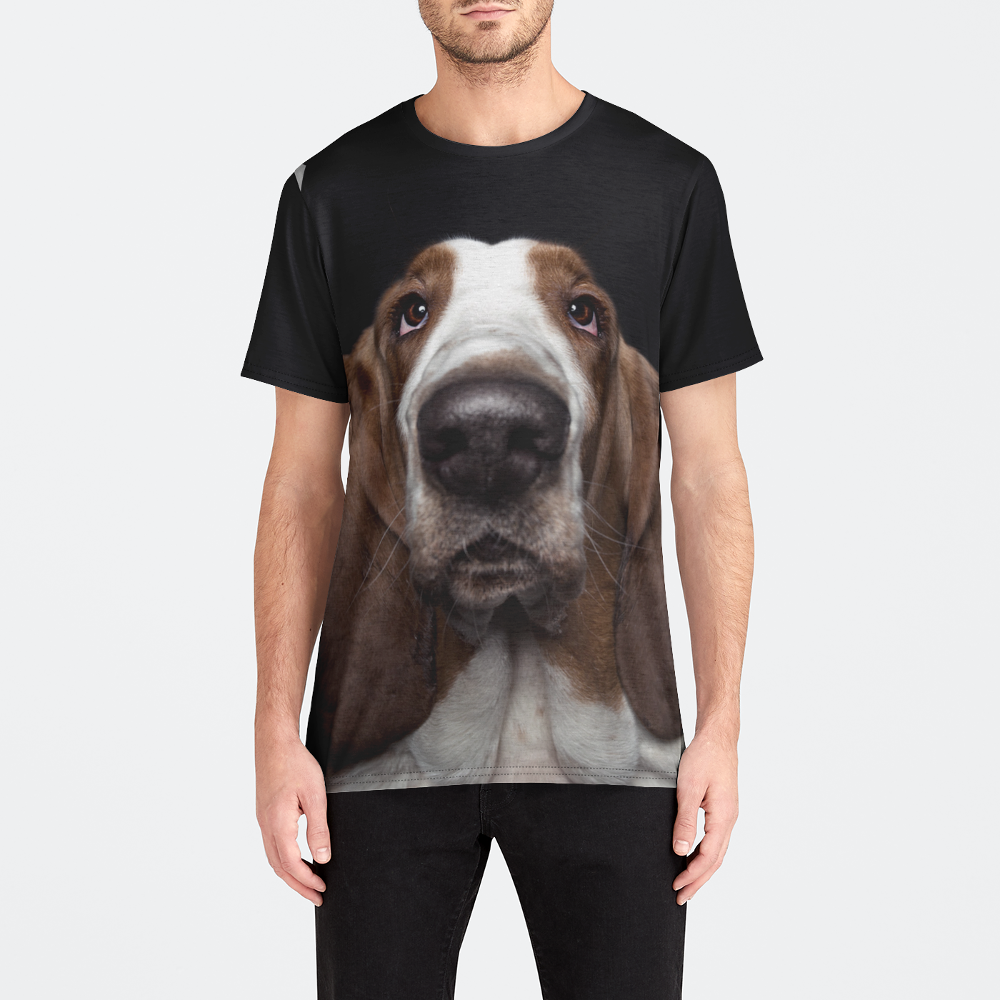 Basset Hound Mens Crew Tee #85